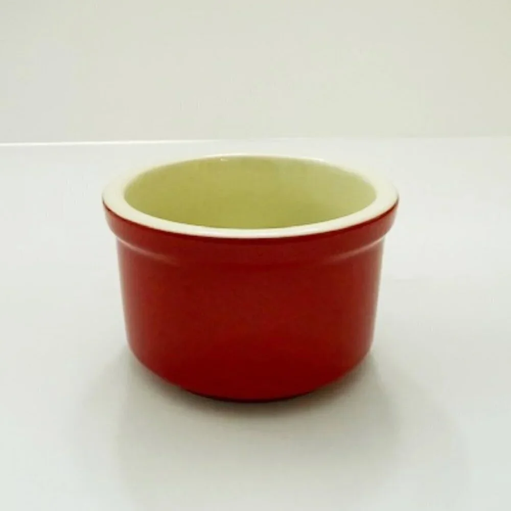 Prepology Set of 4 Stacking Stoneware Ramekins Red Custard Creme Brule 11 oz NIB